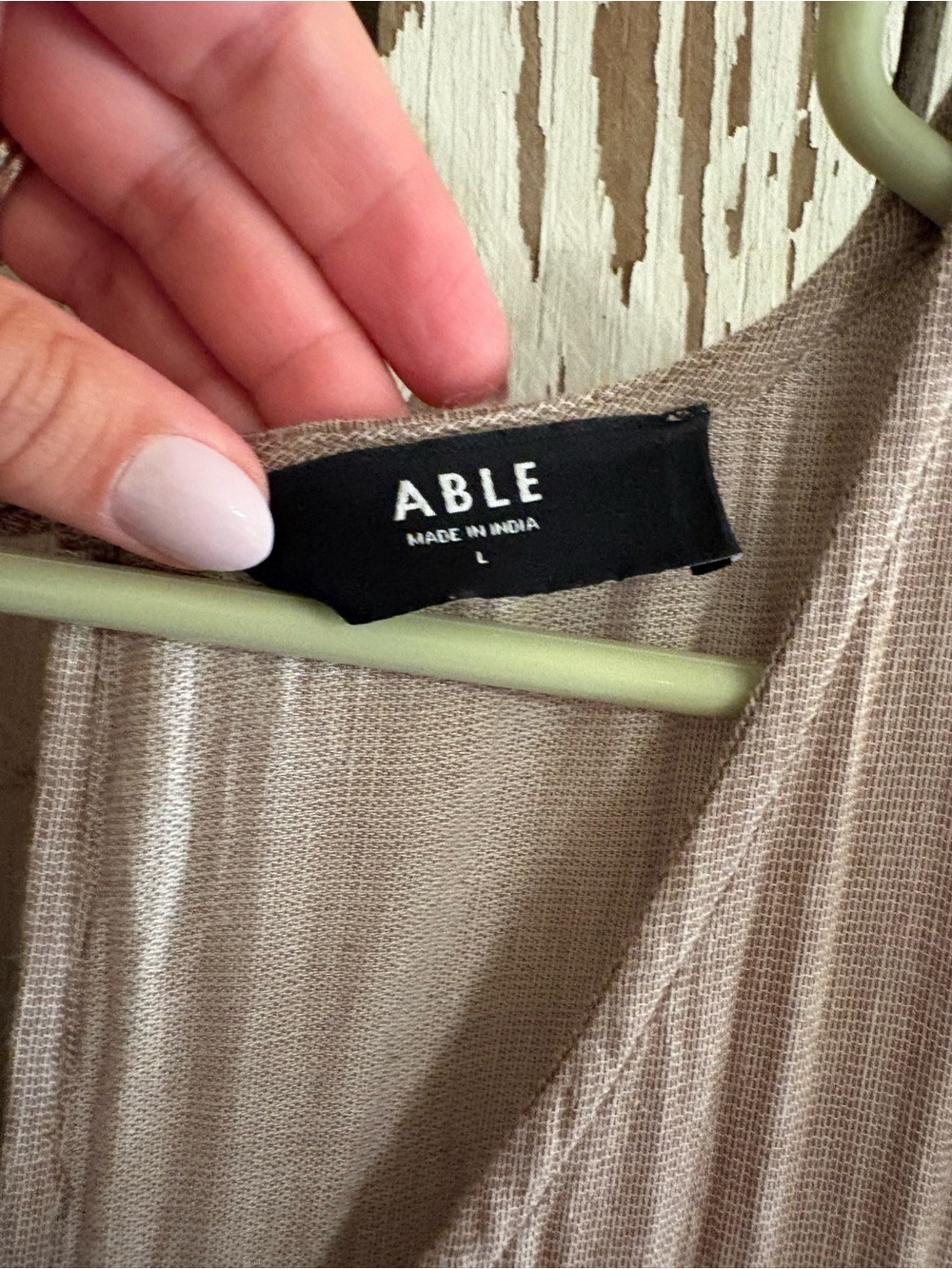 ABLE Women’s Tiered Midi Dress in Light Taupe - Picture 2 of 5